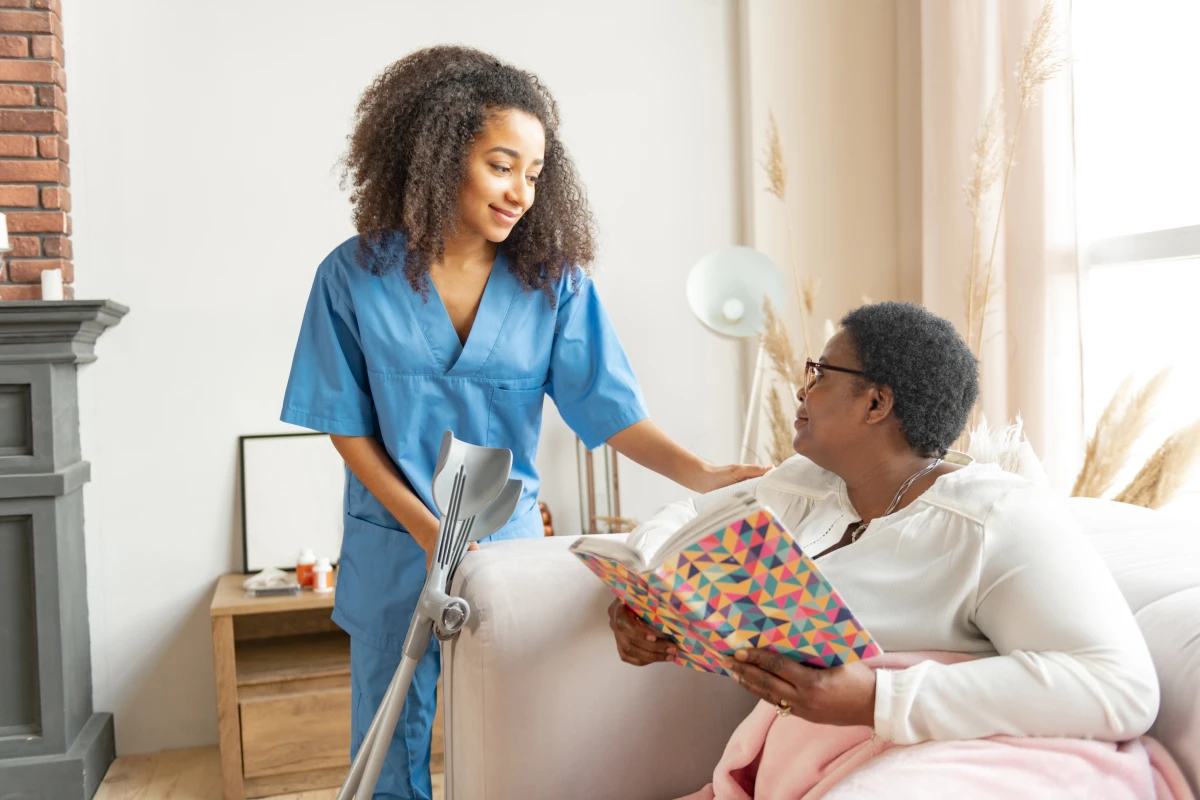 Caregiver helping senior in Savage MD